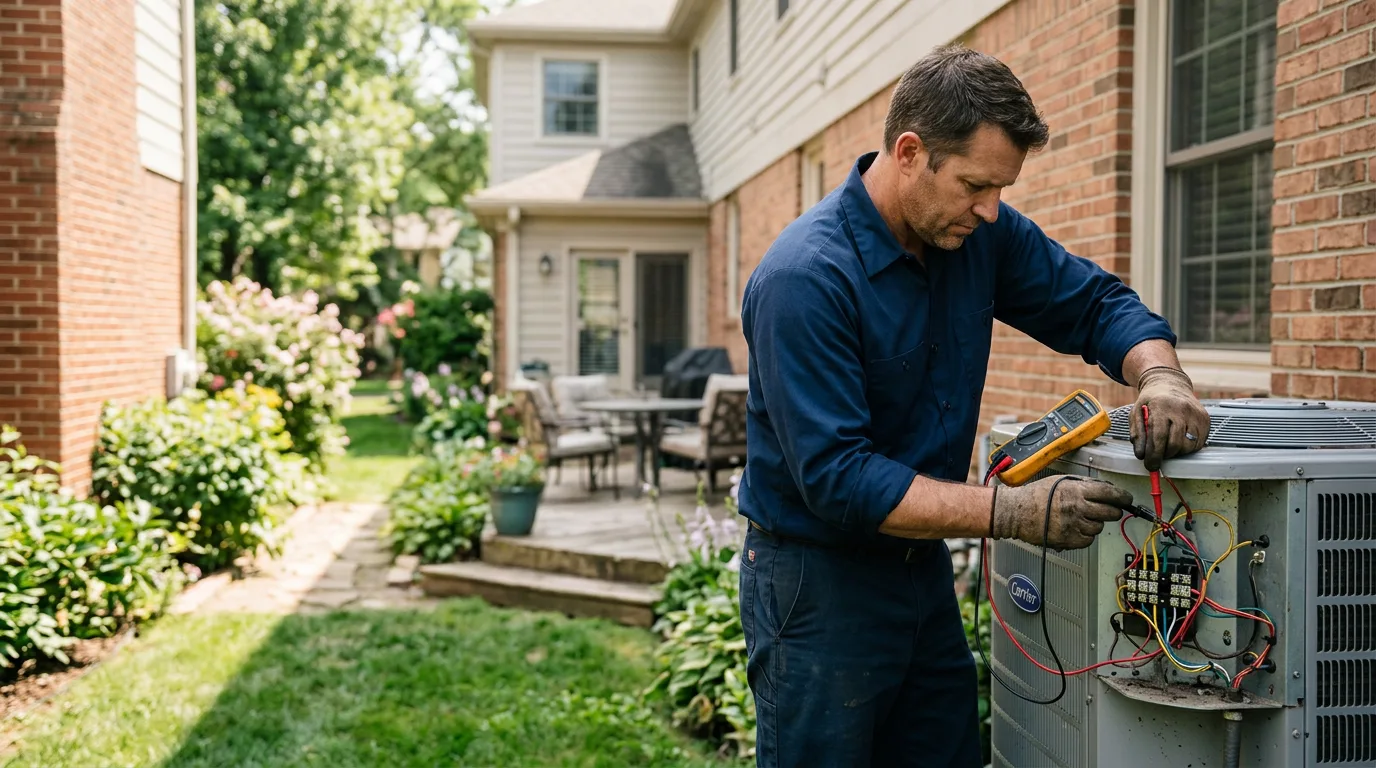 HVAC technician working near Lake Geneva, WI